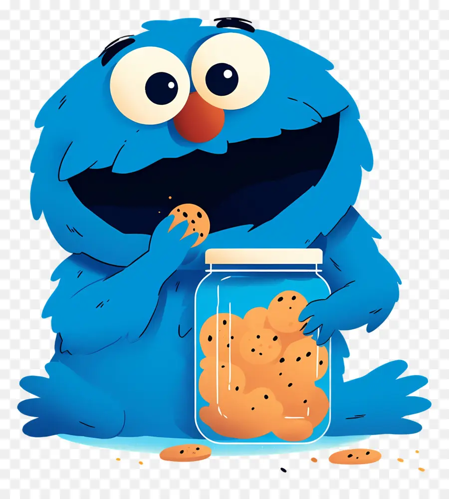 Monstruo De Las Galletas，Personaje Peludo Azul PNG