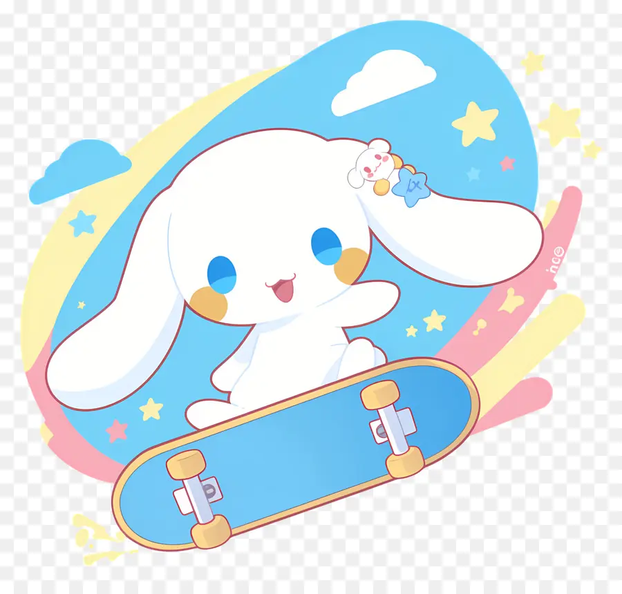 Lindo Cinnamoroll，Lindo Personaje En Patineta PNG