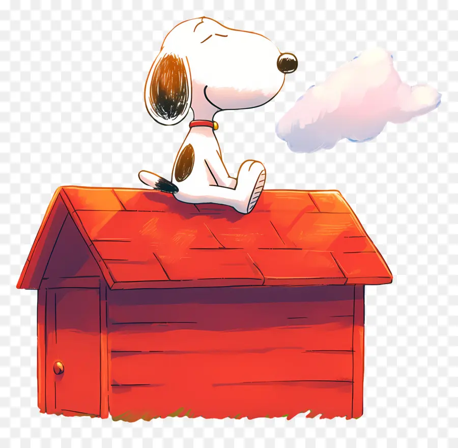 Snoopy，Perro De Dibujos Animados En La Caseta Roja PNG