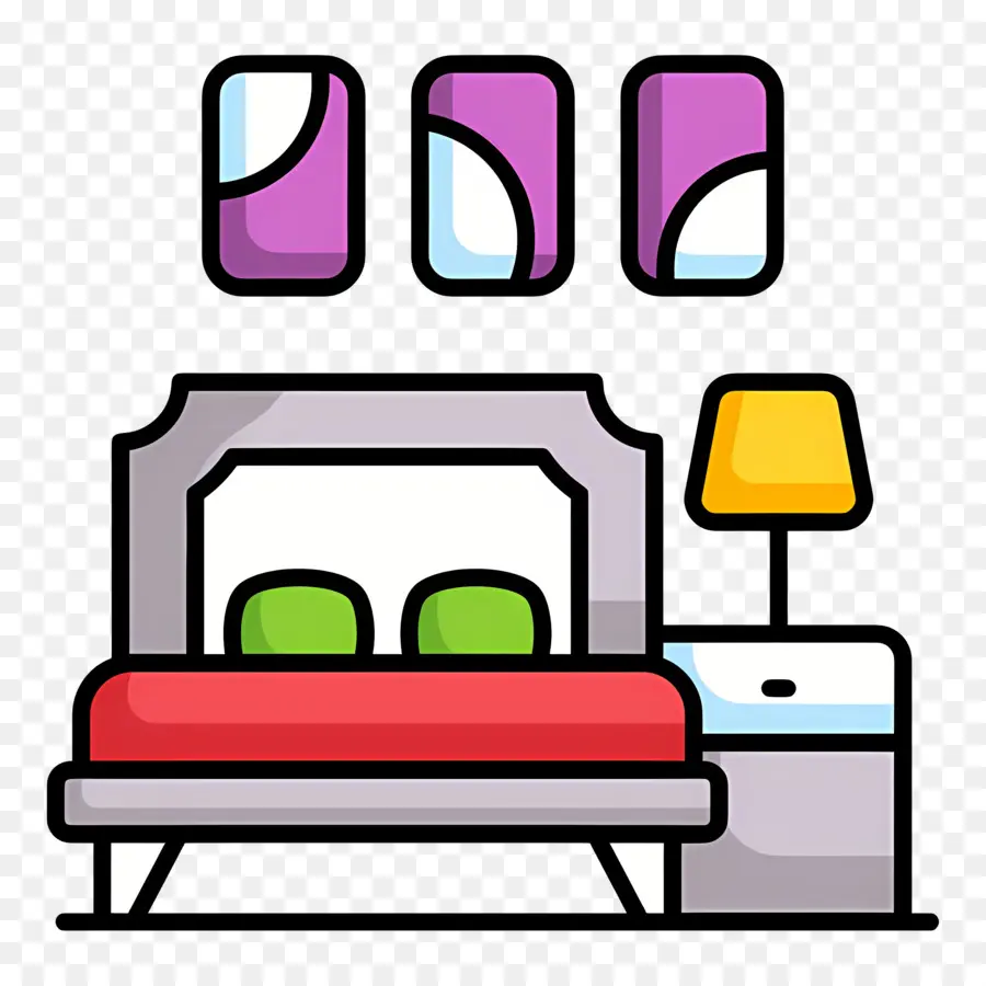 Dormitorio，Dormitorio Con Decoración PNG