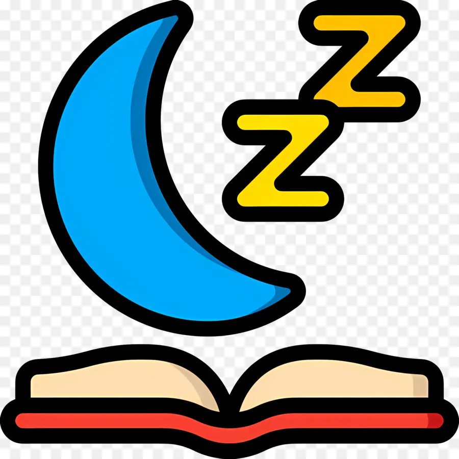 Dormir Zzz，Luna Y Libro PNG