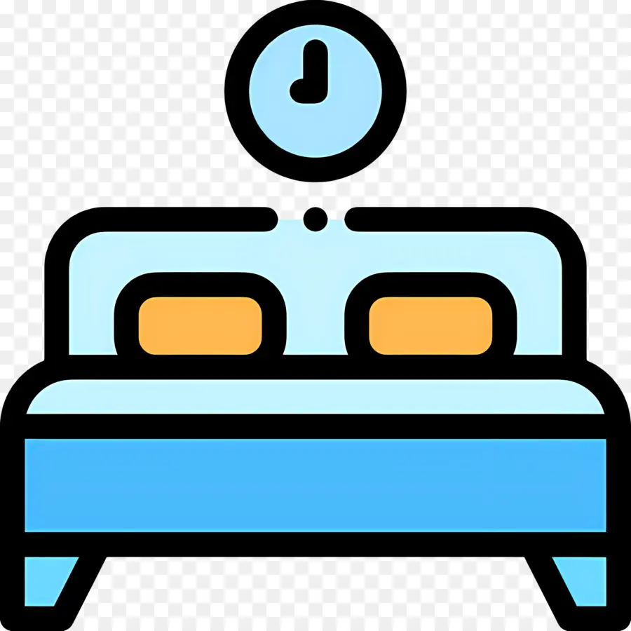 Dormitorio，Cama Con Reloj PNG