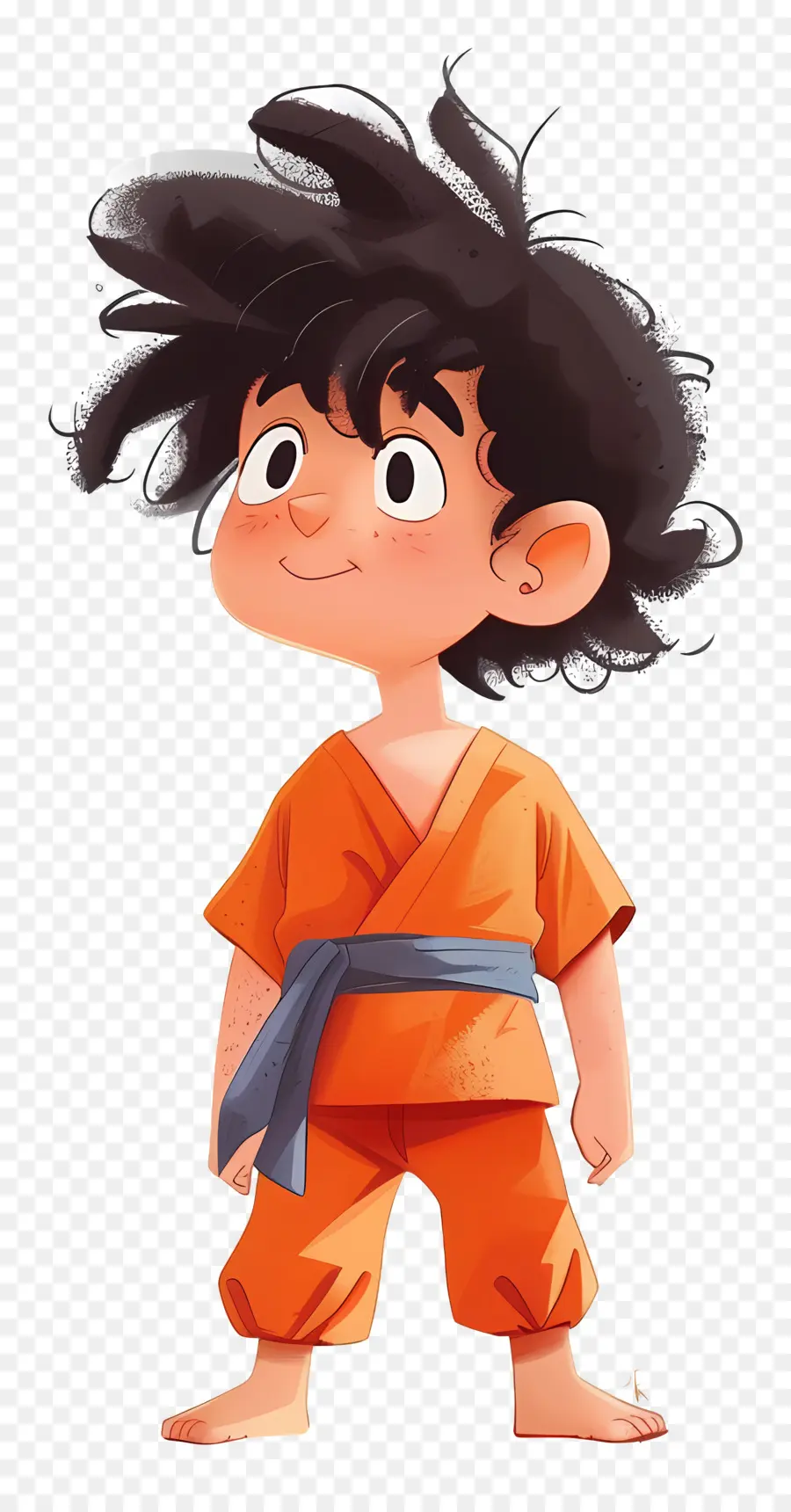 Goku，Niño De Dibujos Animados En Traje Naranja PNG