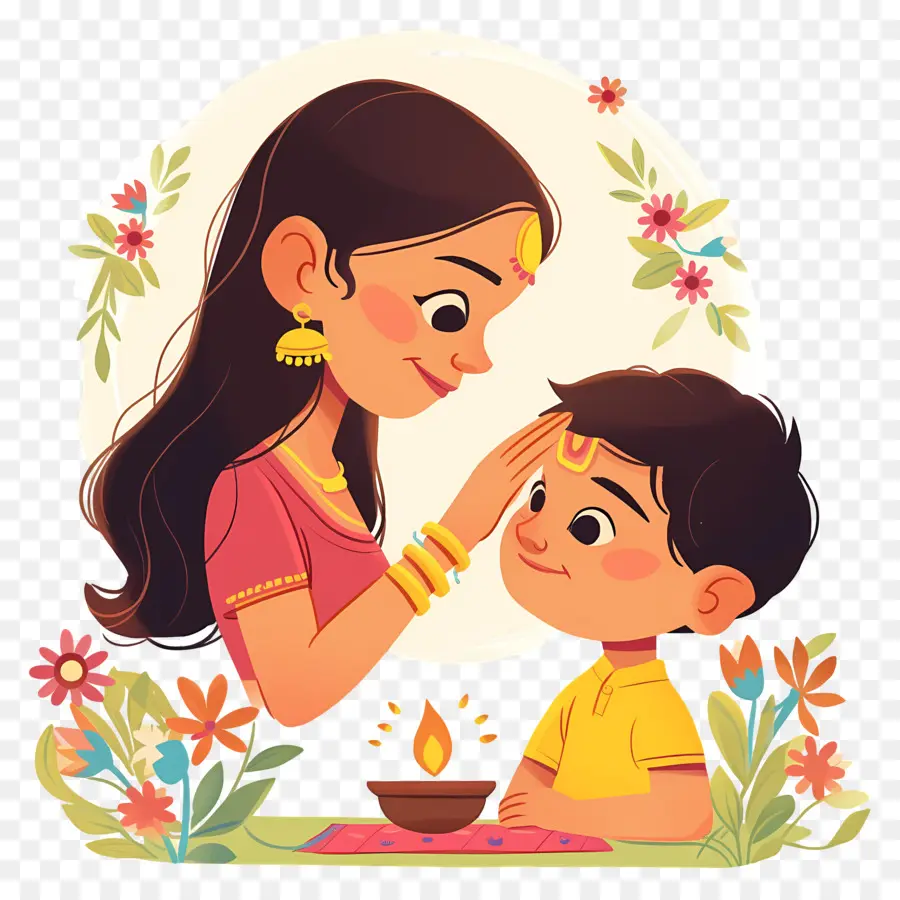 Bhai Dooj，Madre E Hijo PNG