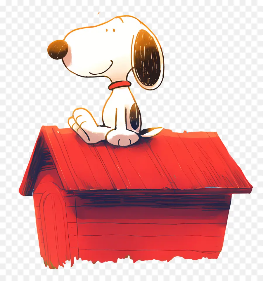 Snoopy，Perro De Dibujos Animados En La Caseta Roja PNG