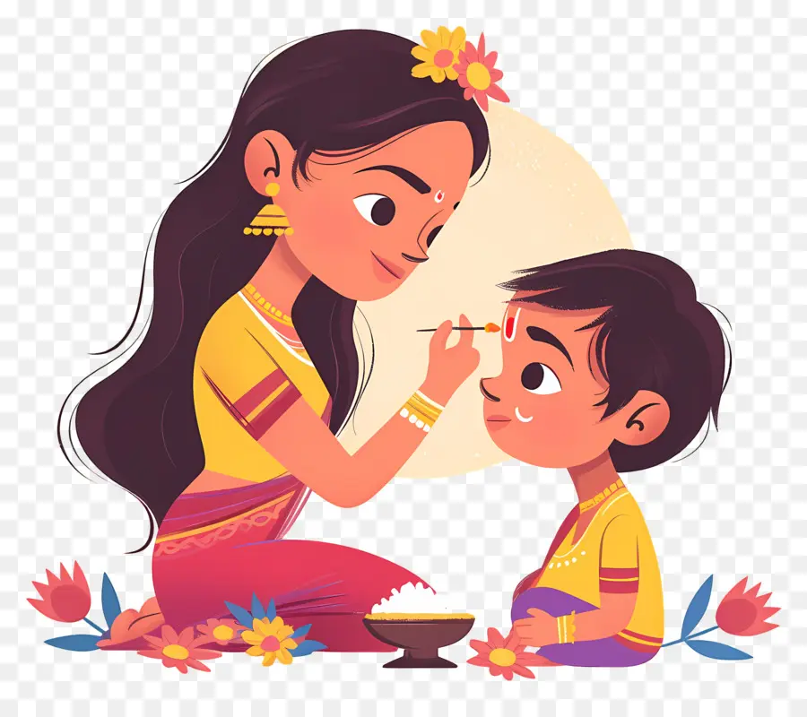 Bhai Dooj，Madre E Hijo PNG