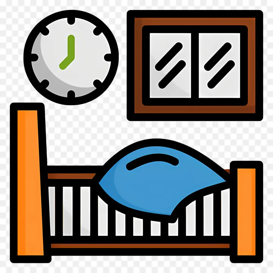 Dormitorio，Cuna Y Reloj PNG