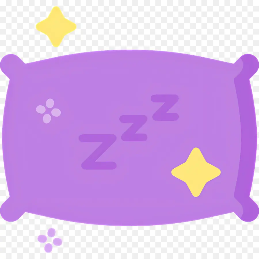 Dormir Zzz，Almohada Morada PNG