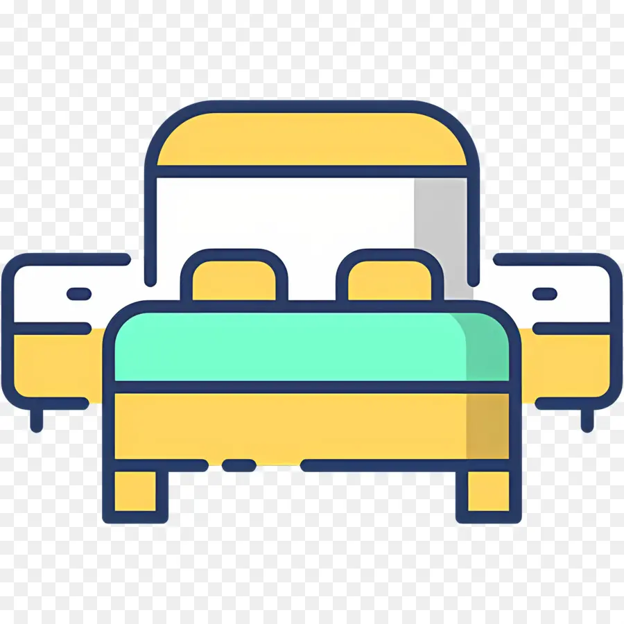 Dormitorio，Cama Amarilla PNG