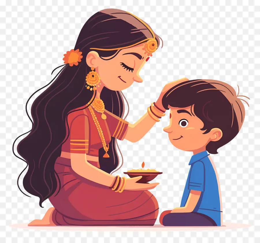 Bhai Dooj，Madre E Hijo PNG