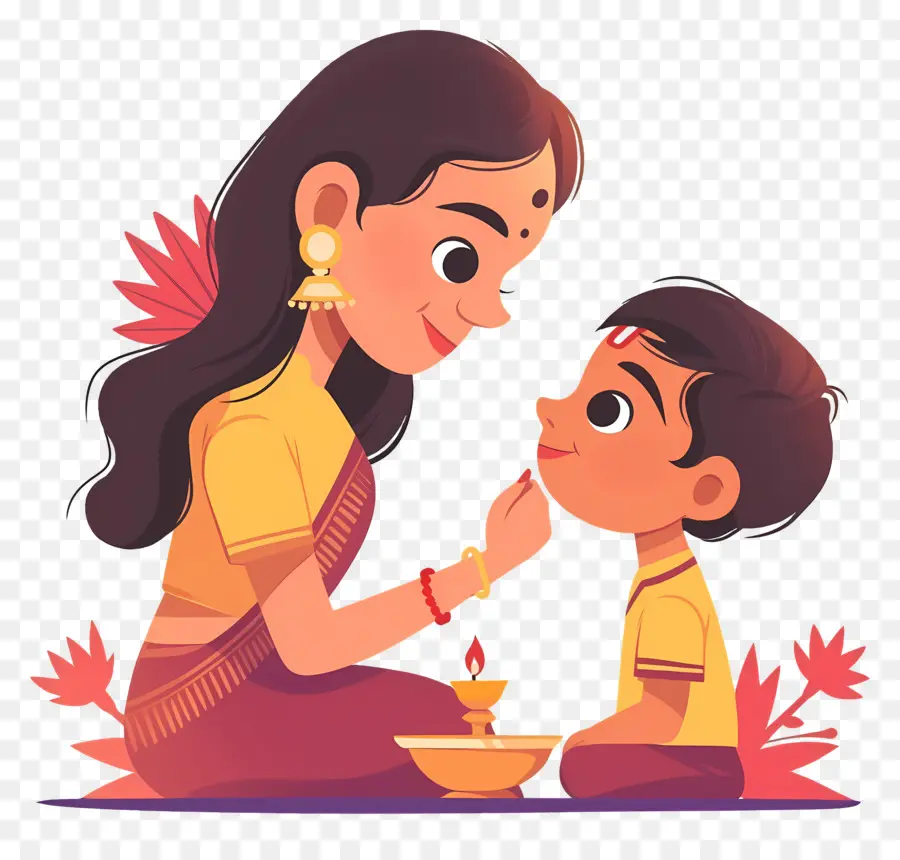 Bhai Dooj，Mujer Y Niño PNG