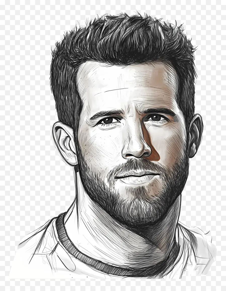 Ryan Reynolds，Boceto De Retrato PNG