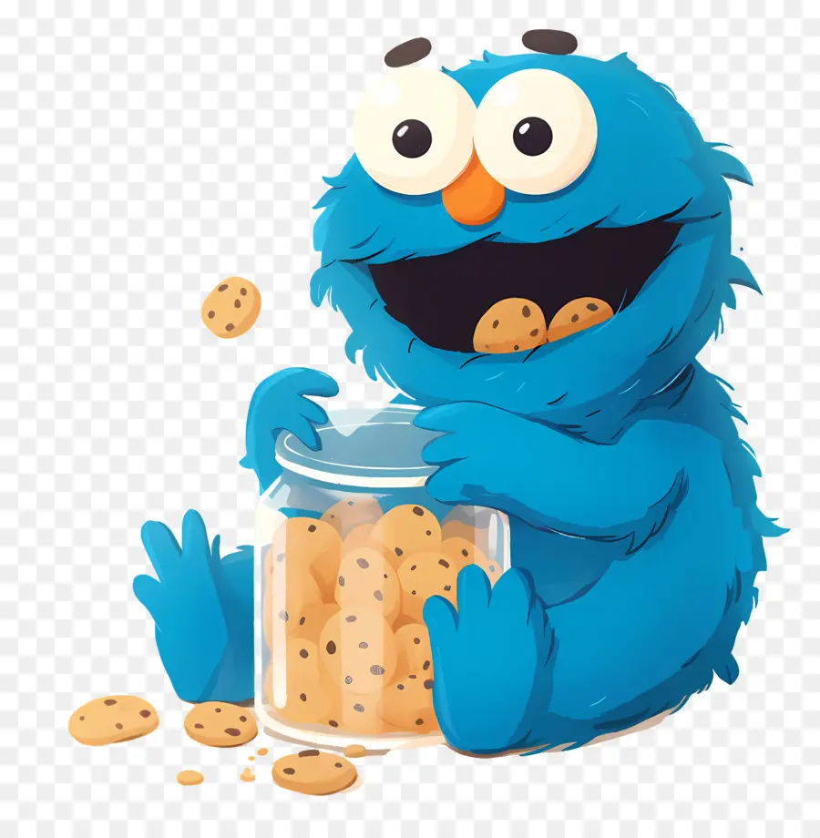 Monstruo De Las Galletas，Personaje Peludo Azul PNG