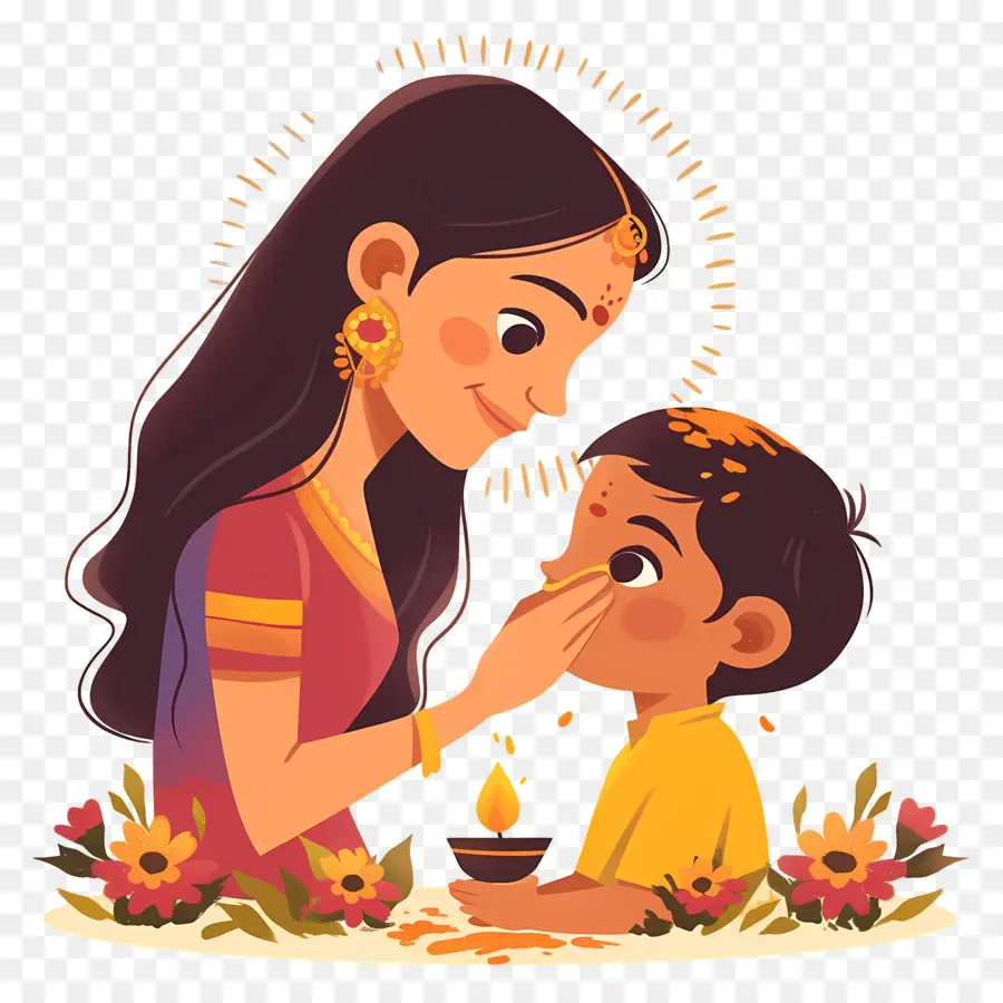 Bhai Dooj，Madre E Hijo PNG