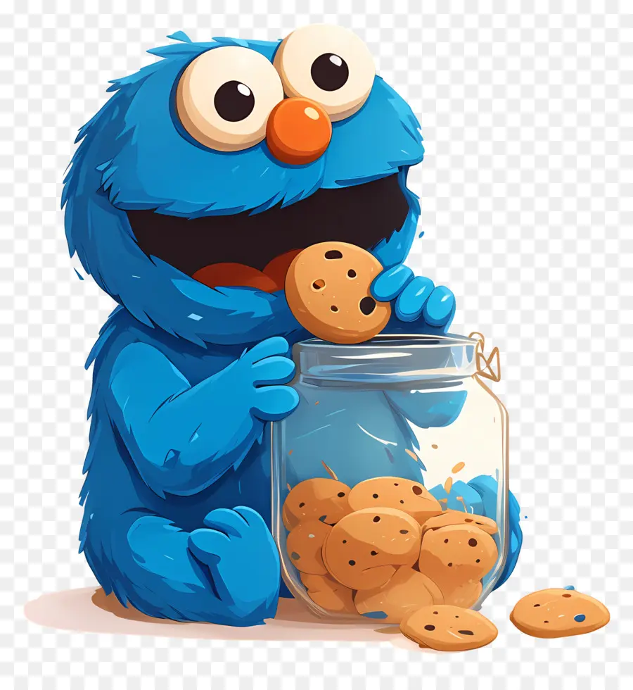 Monstruo De Las Galletas，Personaje Peludo Azul PNG