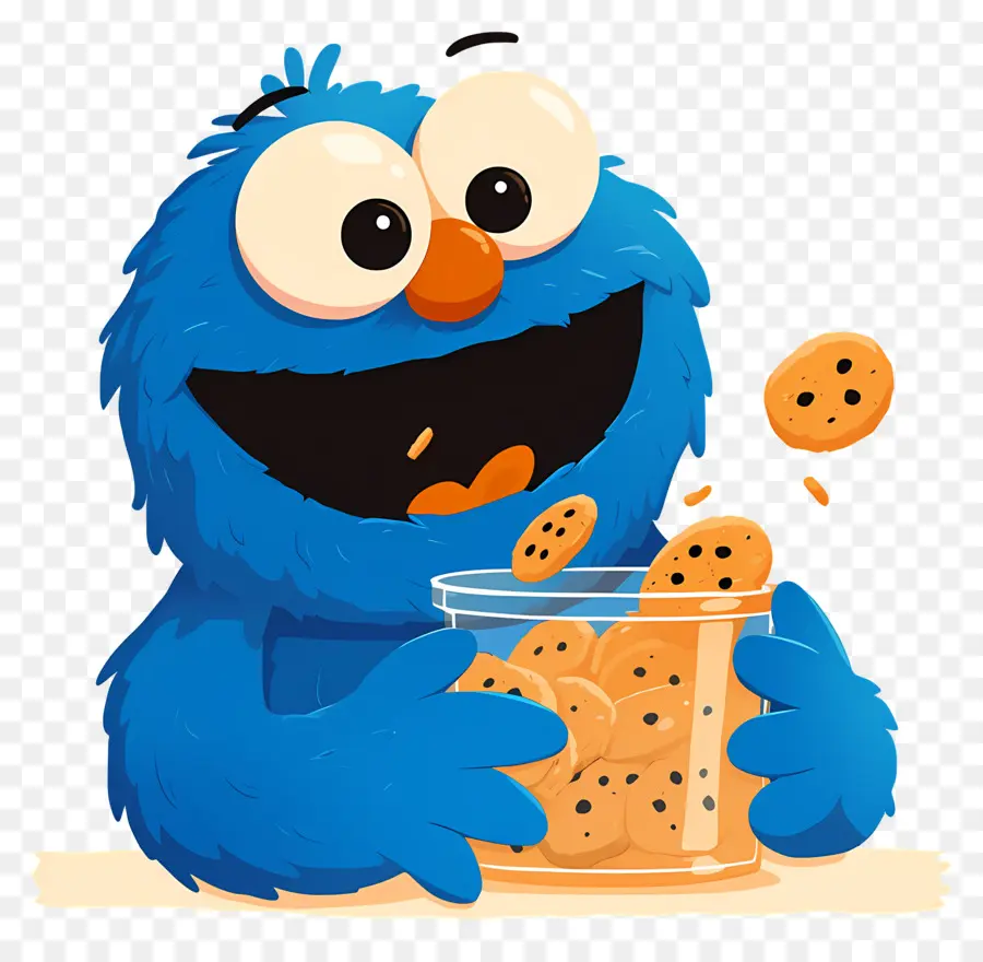 Monstruo De Las Galletas，Personaje Peludo Azul PNG