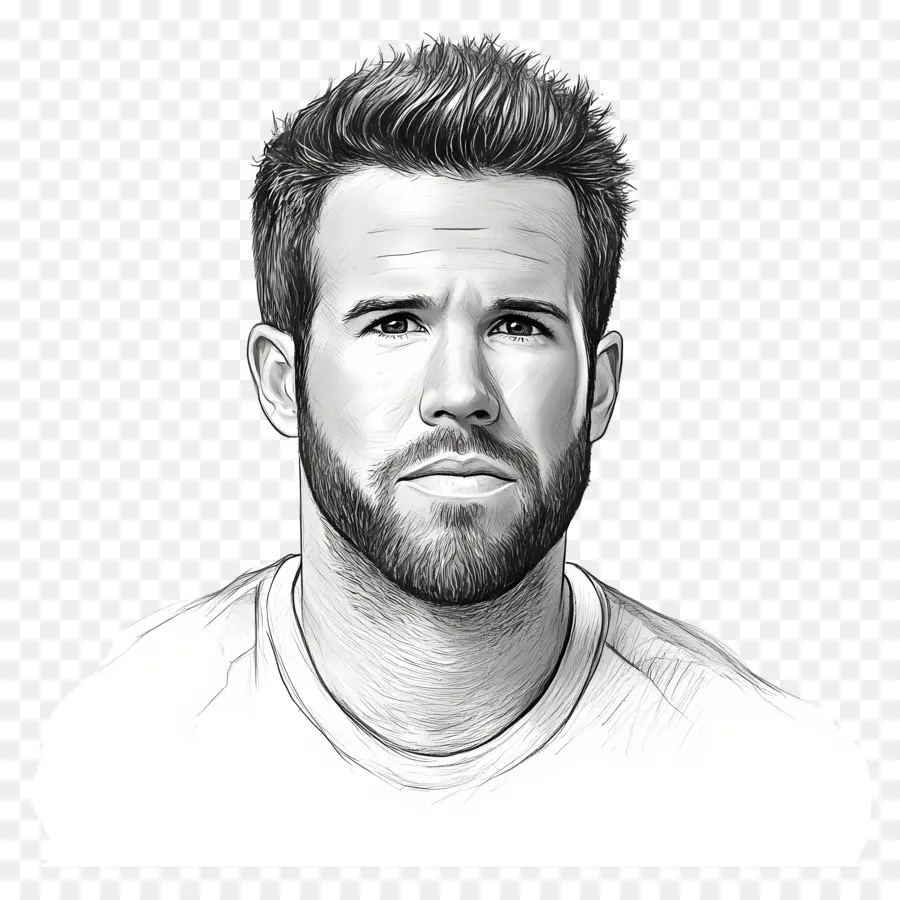 Ryan Reynolds，Boceto De Retrato PNG