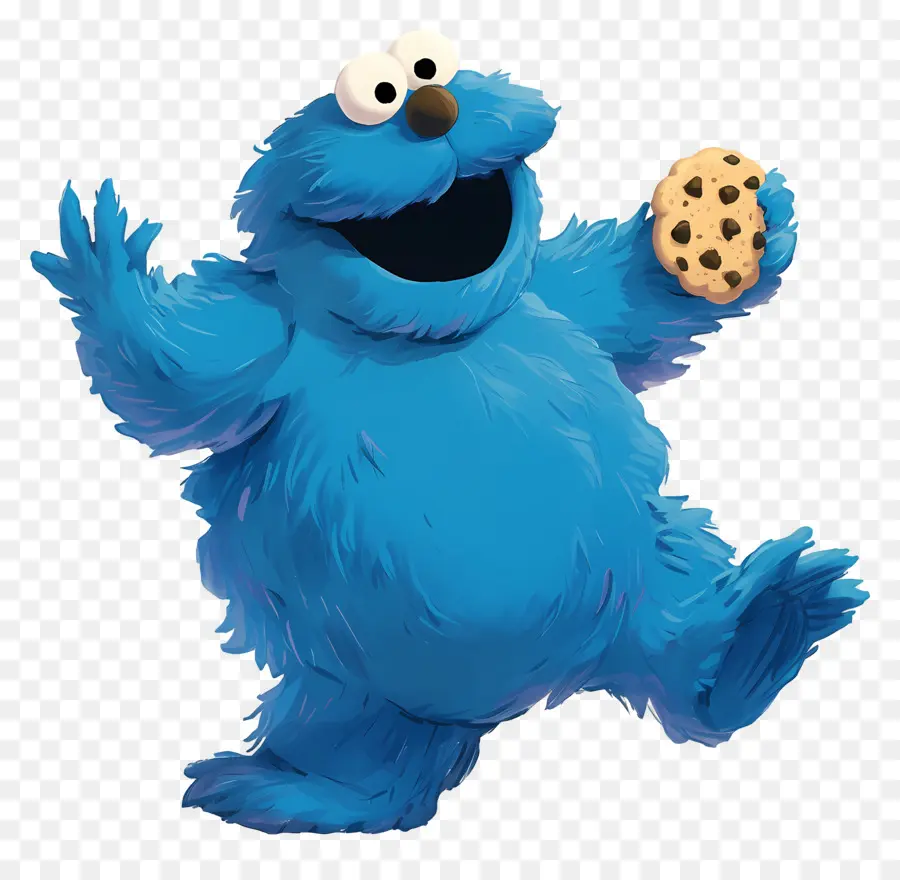 Monstruo De Las Galletas，Personaje Peludo Azul PNG