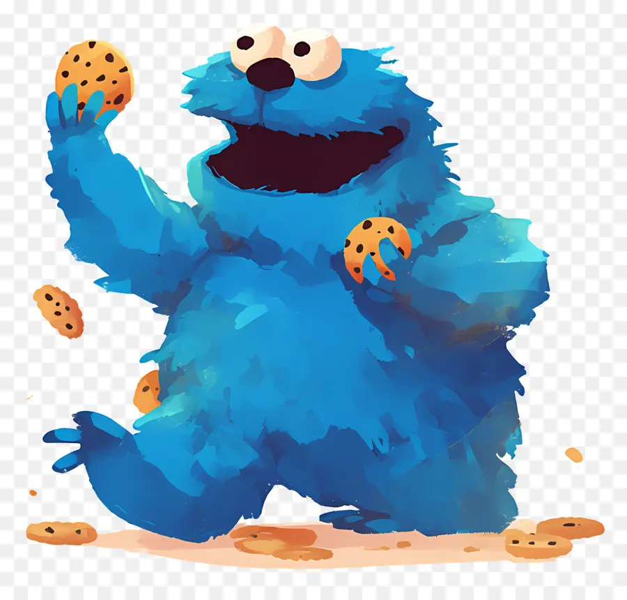 Monstruo De Las Galletas，Personaje Peludo Azul PNG