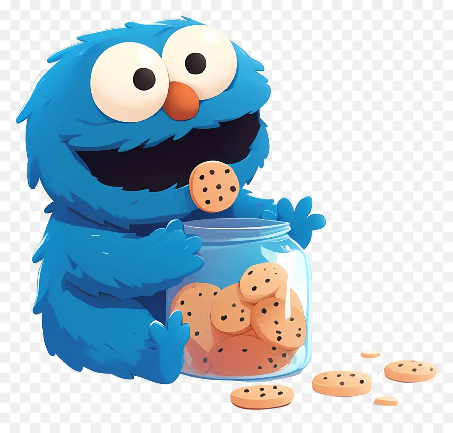 Monstruo De Las Galletas，Personaje Peludo Azul PNG