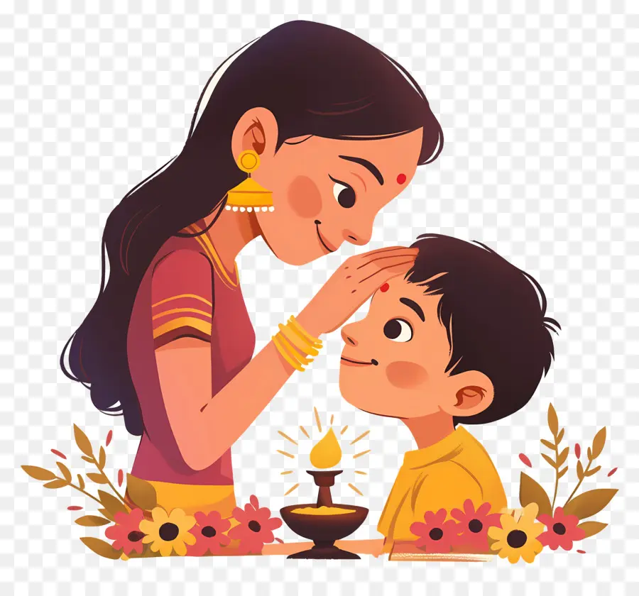 Bhai Dooj，Madre E Hijo PNG