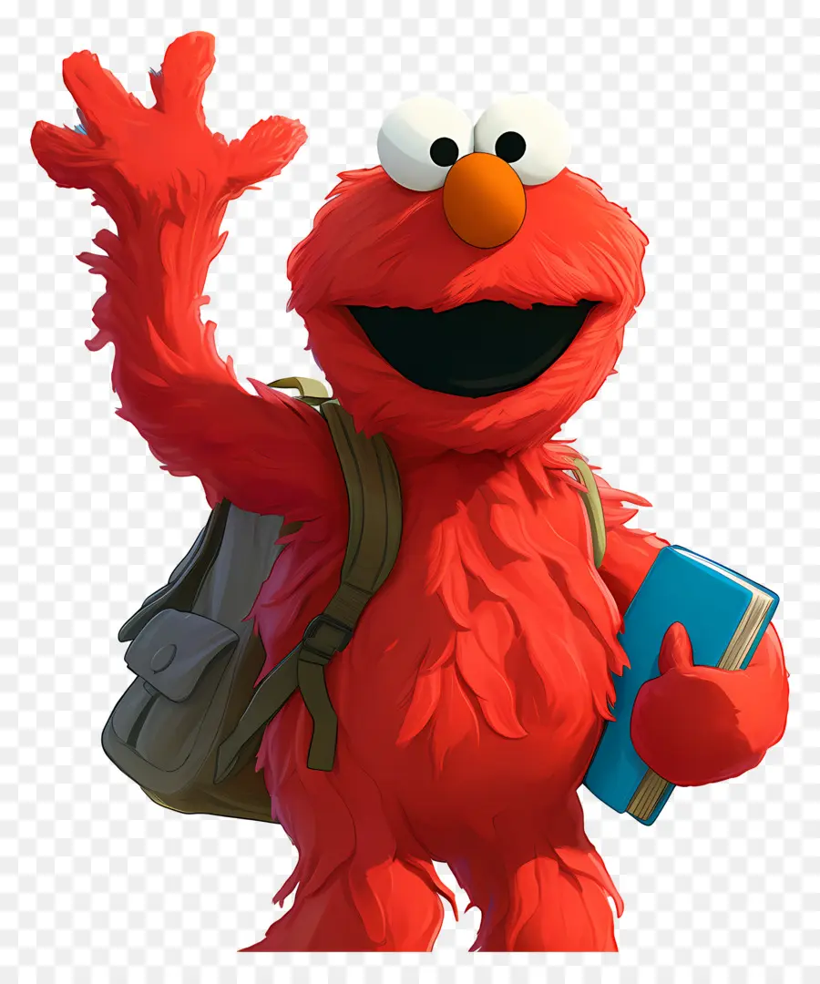 Elmo，Personaje Peludo Rojo PNG