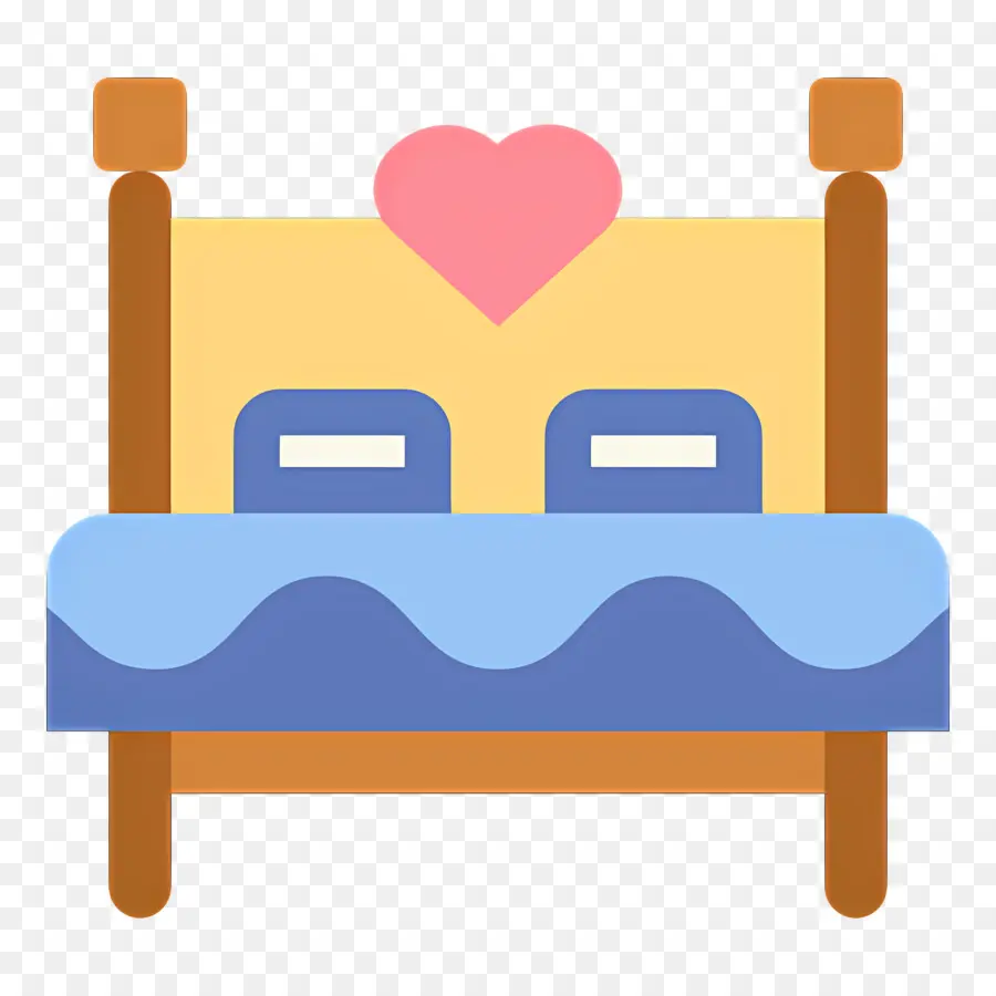 Dormitorio，Cama Con Corazón PNG