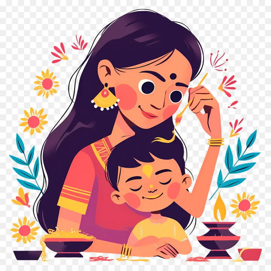 Bhai Dooj，Madre E Hijo PNG