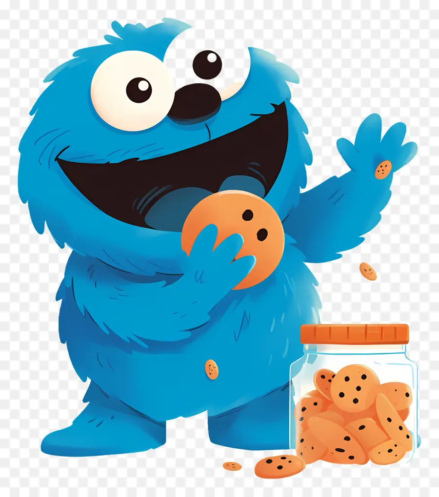 Monstruo De Las Galletas，Personaje Peludo Azul PNG