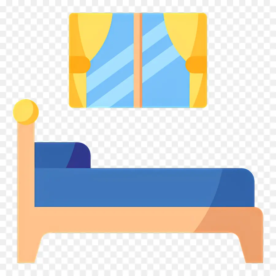 Dormitorio，Cama Y Ventana PNG