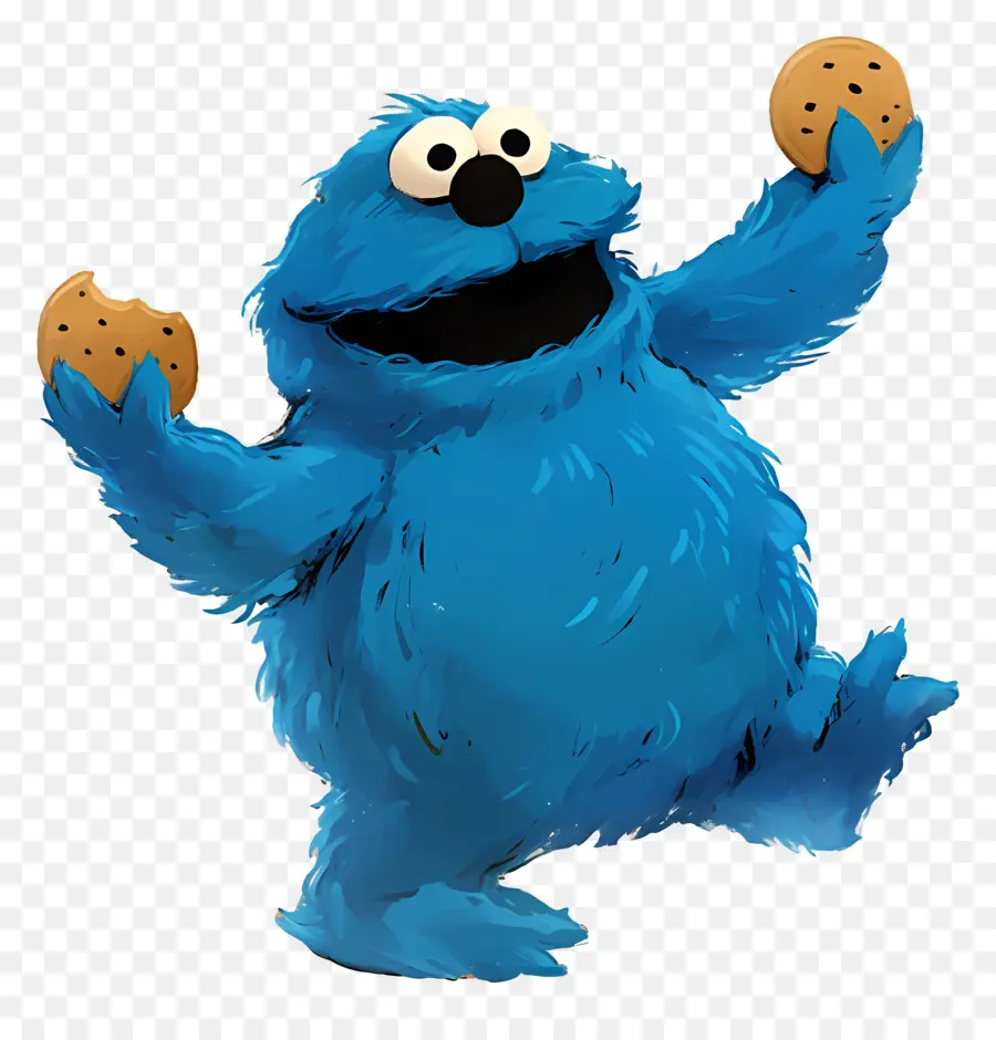 Monstruo De Las Galletas，Personaje Peludo Azul PNG