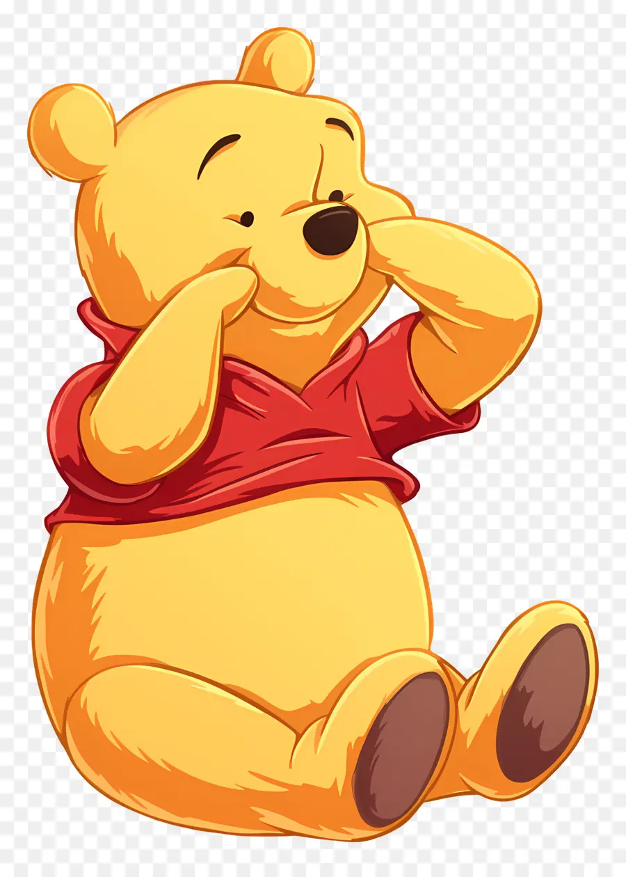 Winnie El Pooh，Oso Amarillo Cubriendo Las Orejas PNG