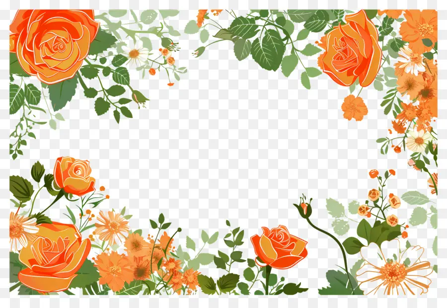 Marco Floral，Flores PNG