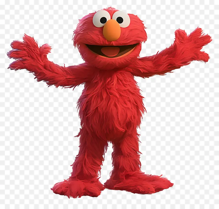 Elmo，Personaje Peludo Rojo PNG