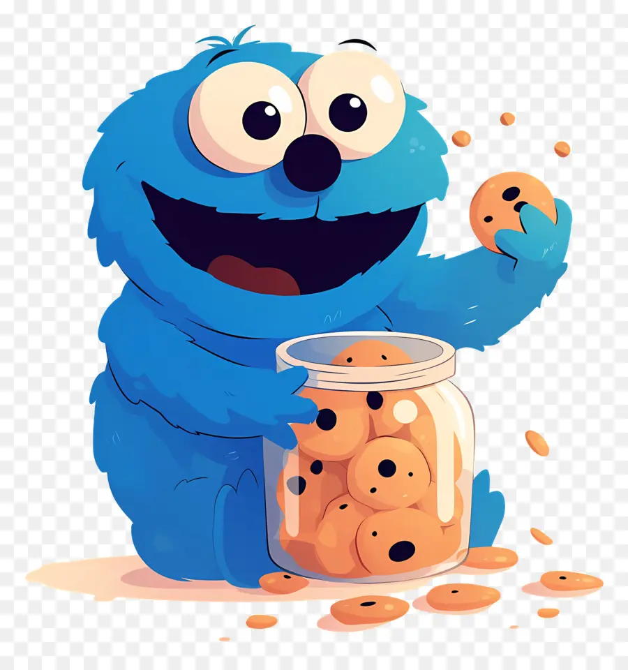 Monstruo De Las Galletas，Personaje Peludo Azul PNG