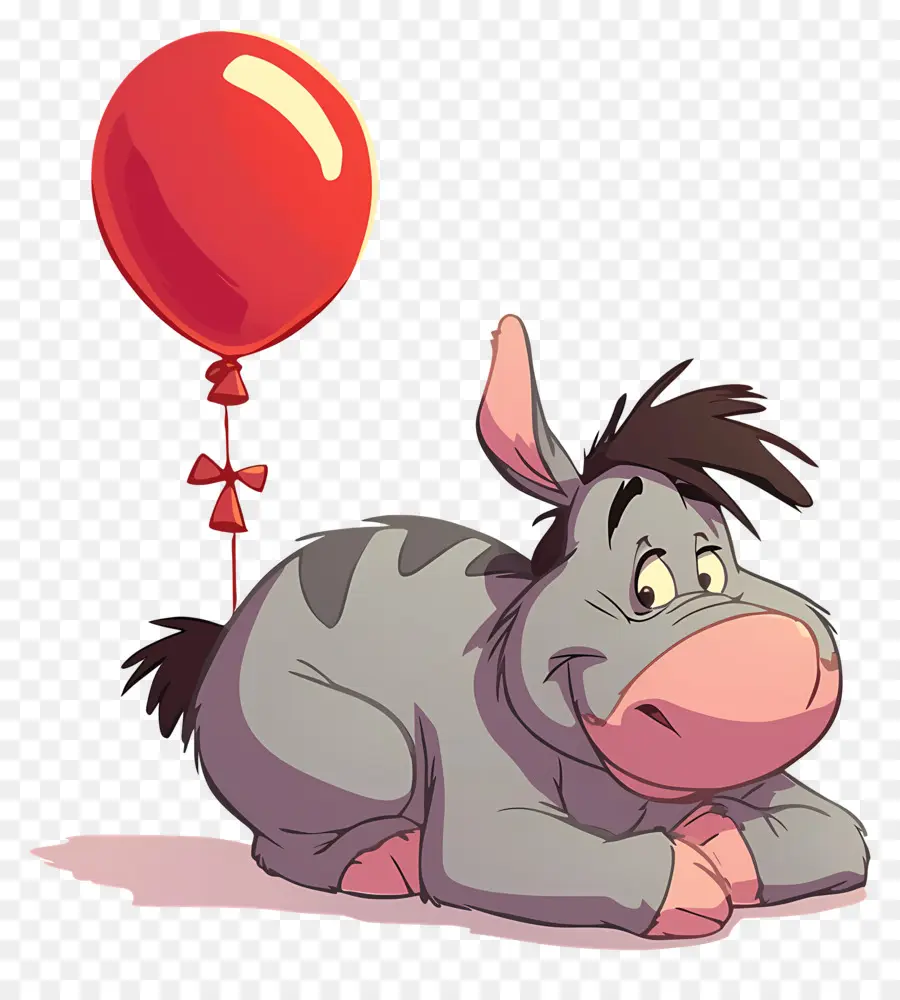 Eeyore，Burro De Dibujos Animados Con Globo PNG