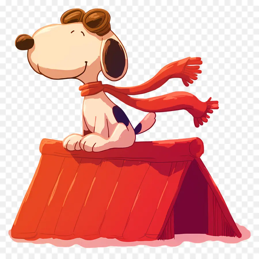 Snoopy，Perro De Dibujos Animados En El Techo PNG