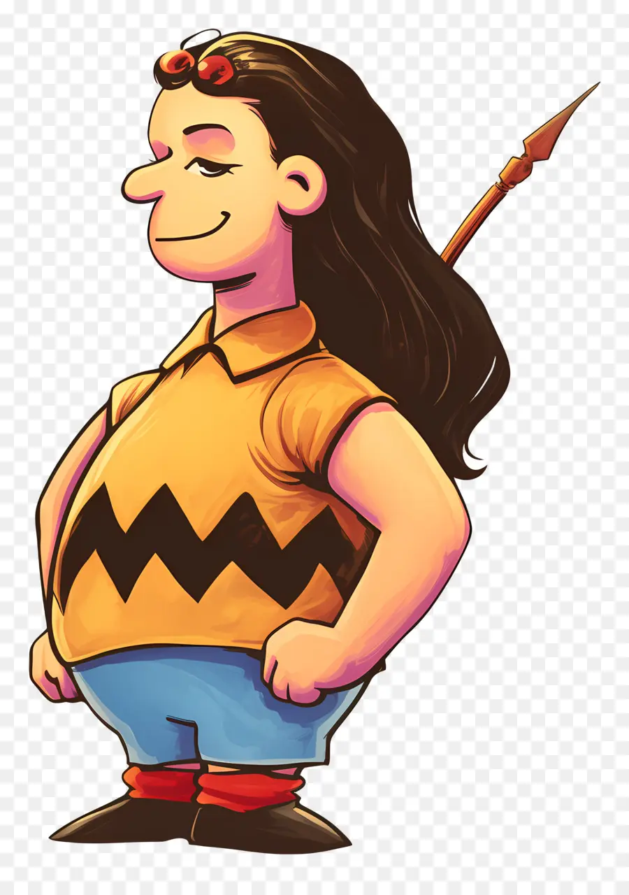 Hombre De Dibujos Animados，Personaje Con Lanza PNG