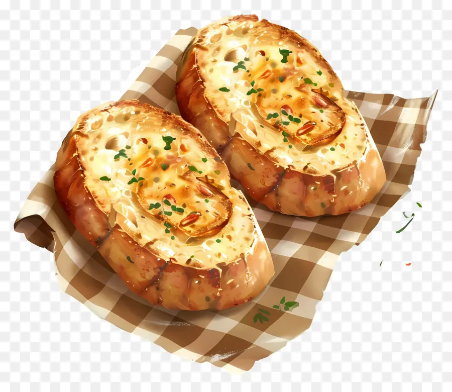 Pan De Ajo，Rebanadas De Pan Con Queso PNG