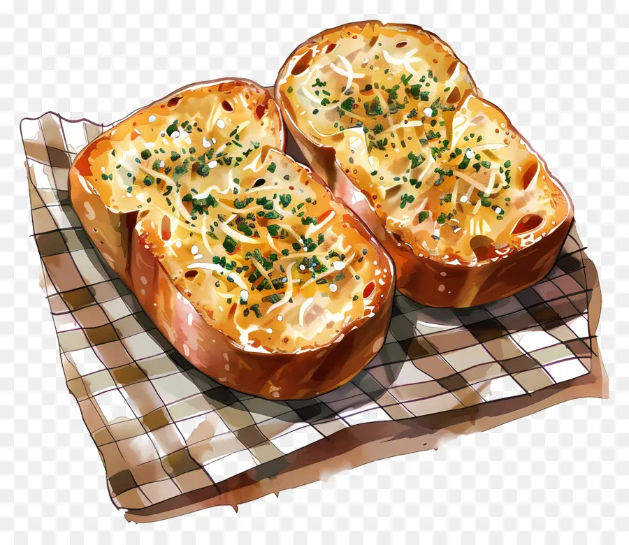 Pan De Ajo，Tostadas De Queso PNG