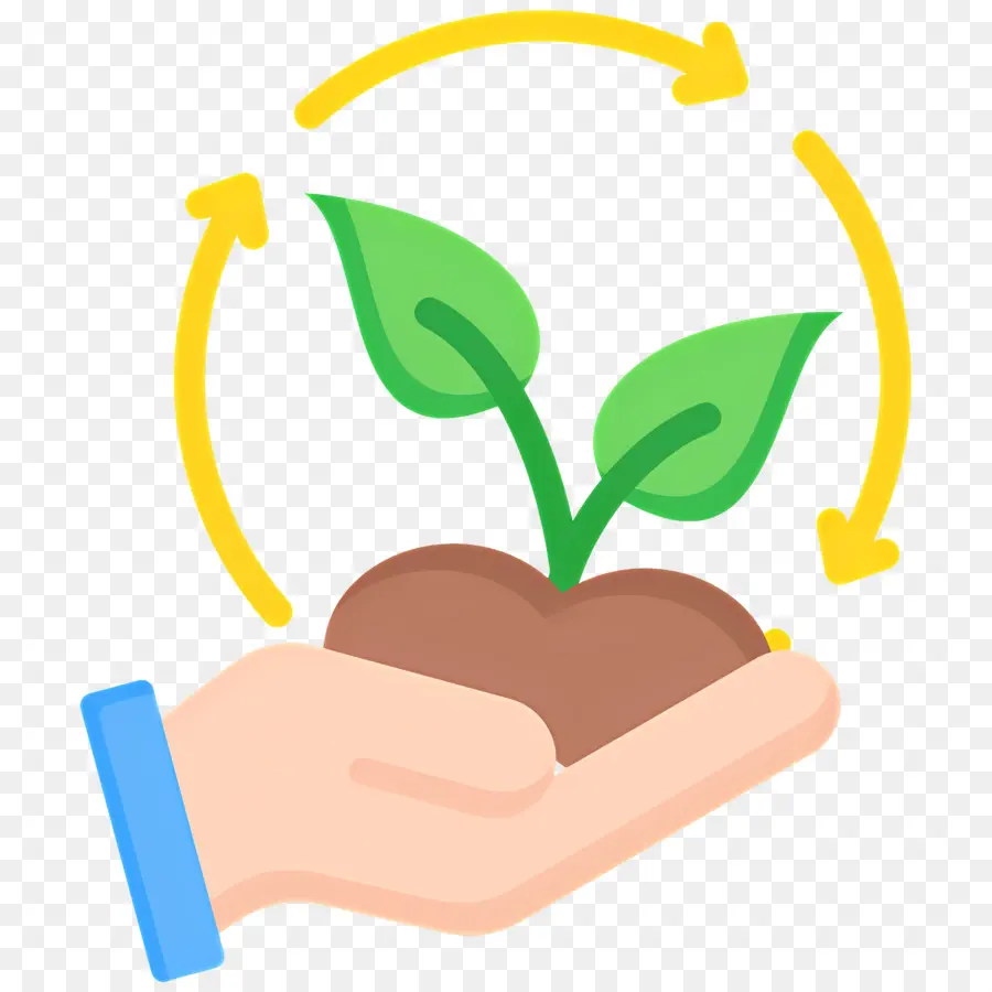 Sostenibilidad，Planta De Mano PNG