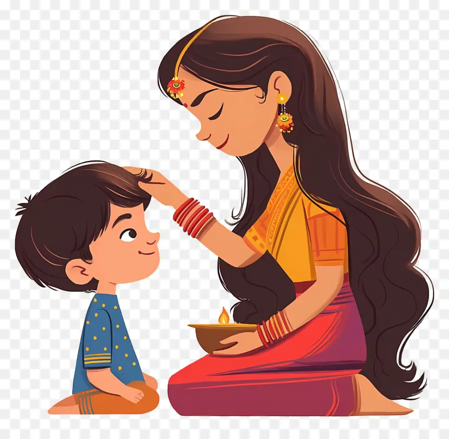 Bhai Dooj，Madre E Hijo PNG