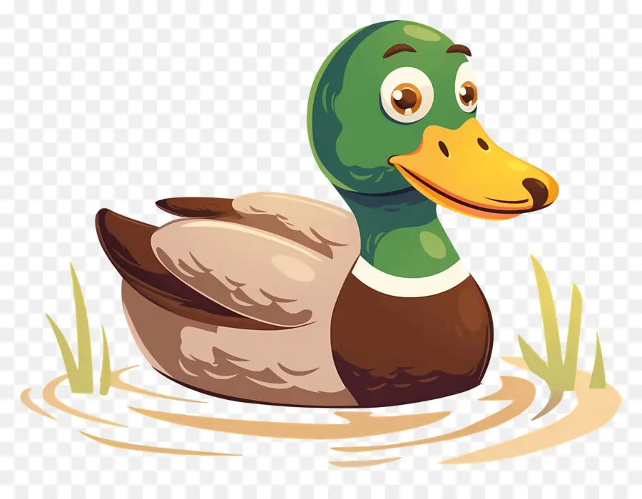 Dibujos Animados De Pato，Pato En Agua PNG