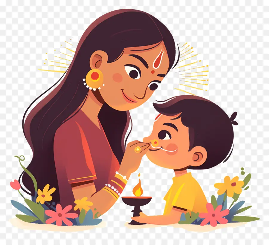 Bhai Dooj，Madre E Hijo PNG