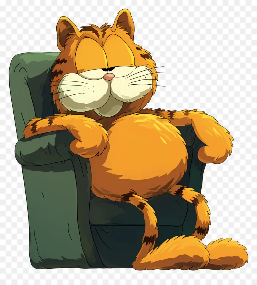 Garfield，Gato Naranja En Silla PNG