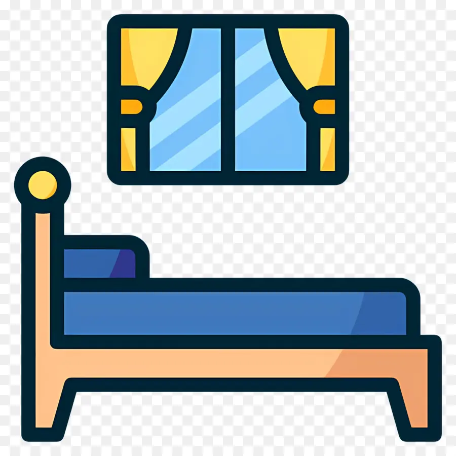 Dormitorio，Cama Y Ventana PNG