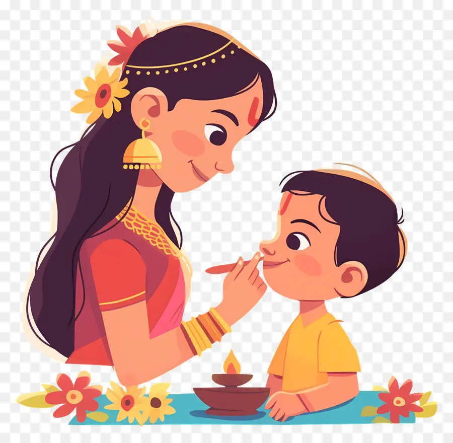 Bhai Dooj，Madre E Hijo PNG