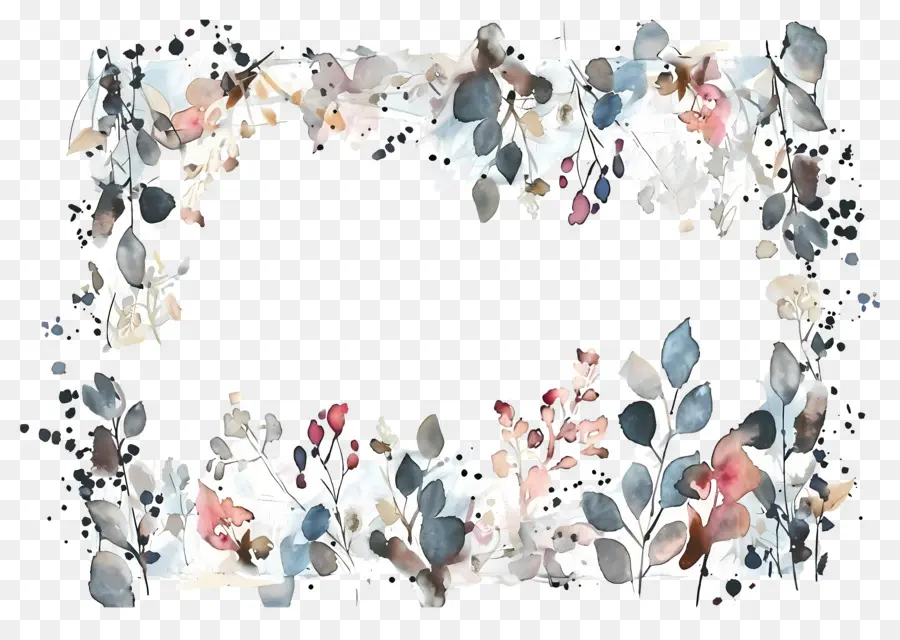 Marco Floral，Marco Floral Acuarela PNG