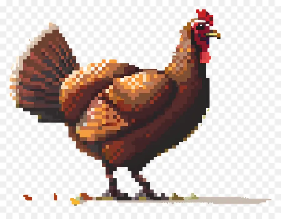 Pavo De Acción De Gracias De Píxeles，Pollo Pixelado PNG