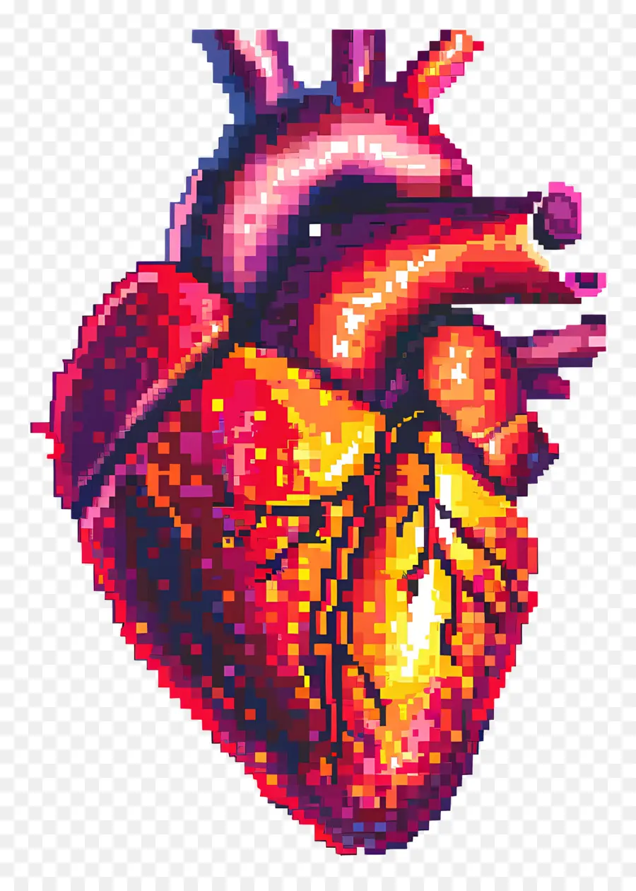 Corazón De Píxeles，Corazón Pixelado PNG